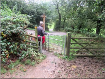 Kissing gate onto a farm access road